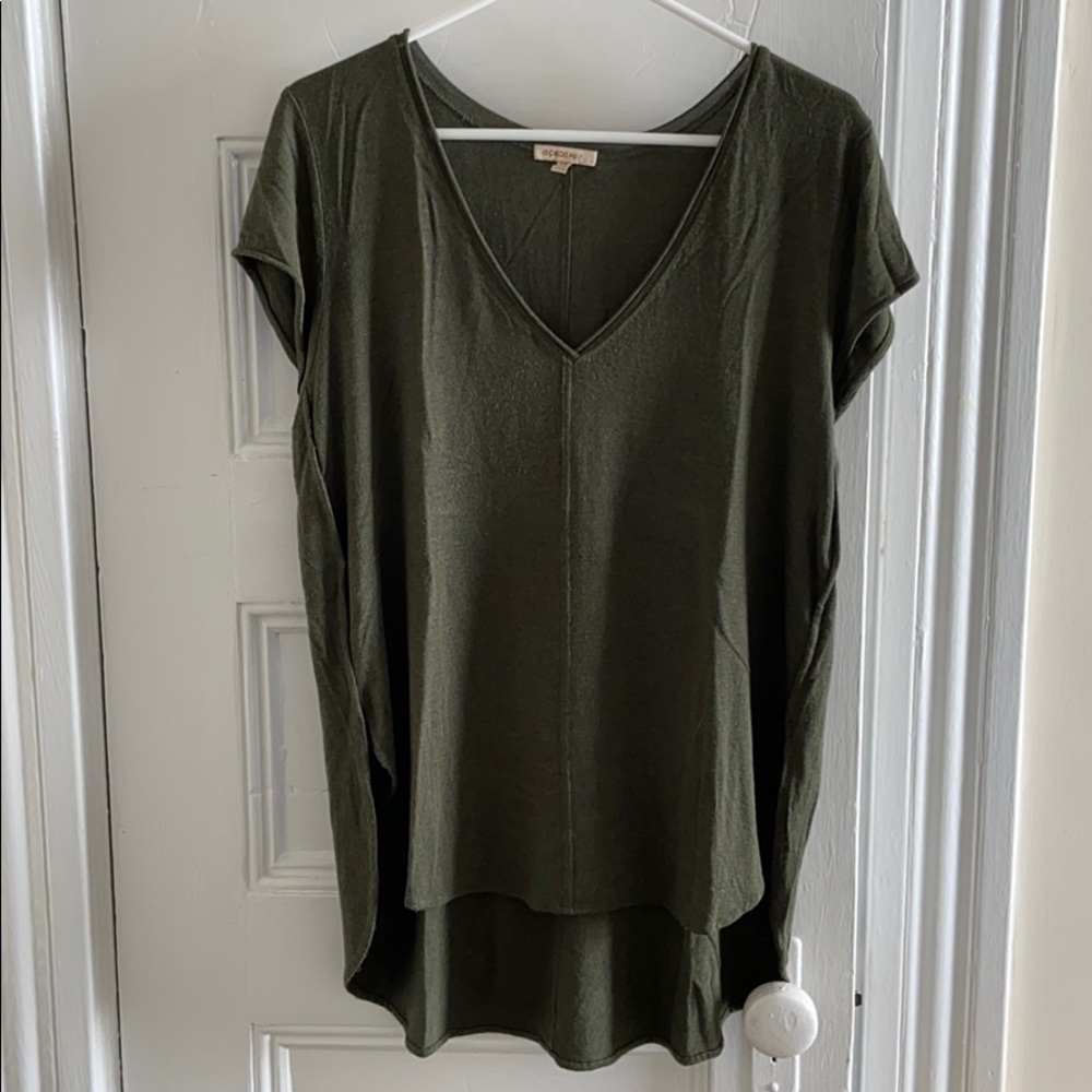 Moss green Bordeaux cap sleeve tee